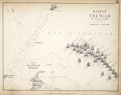 Map of the Battle of the Nile, published by William Blackwood and Sons, Edinburgh and London, 1848 by Alexander Keith Johnston